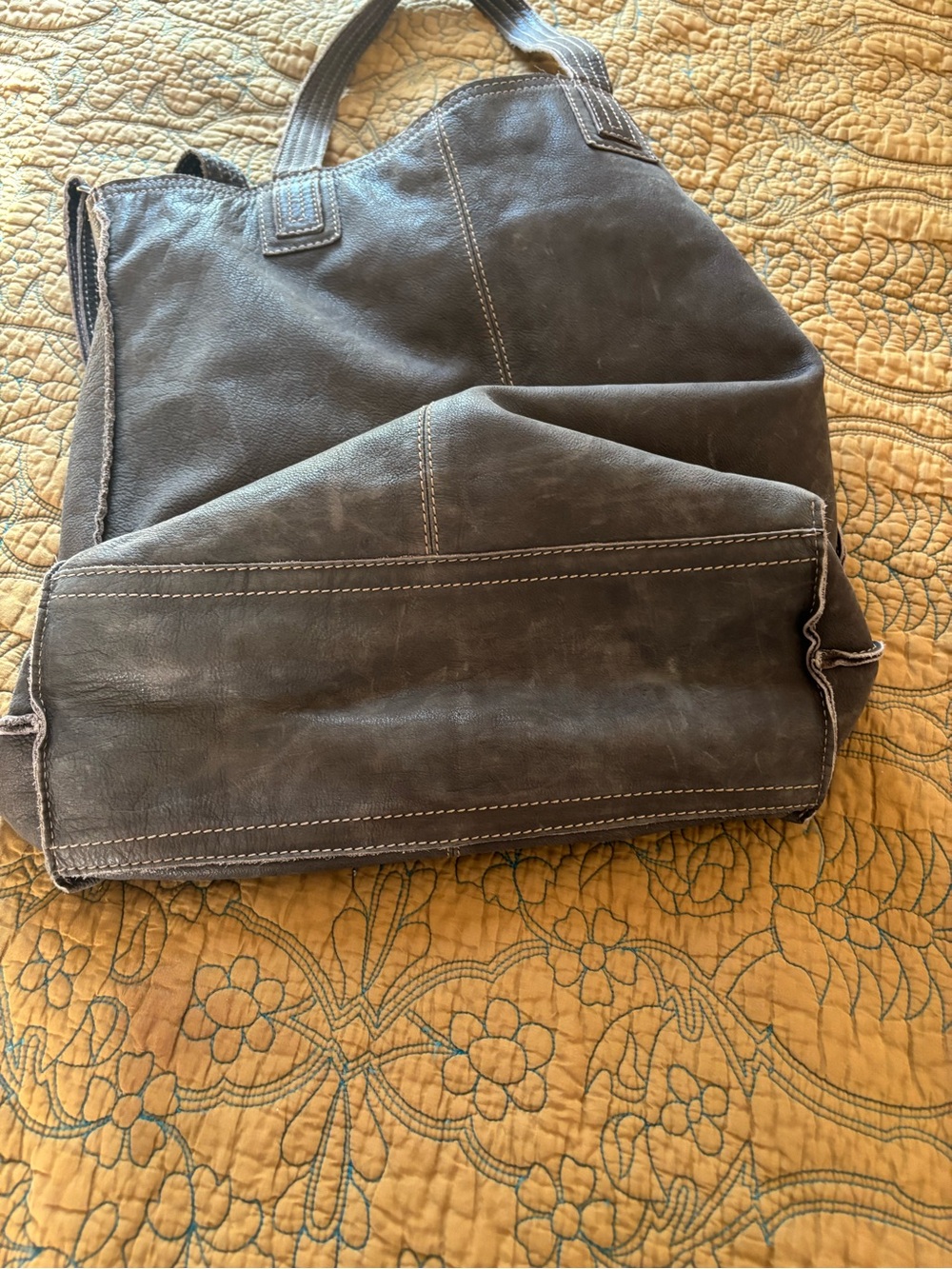 J Jill Genuine Leather Tote Bag - Brown